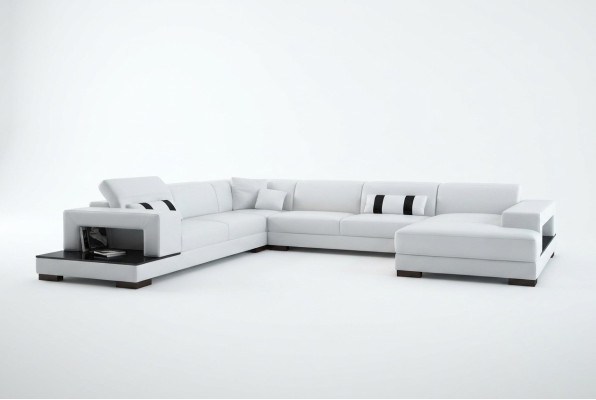 Paysage de vie Canapé Rembourrage Suite d'angle Canapé en cuir de designer Grand canapé neuf