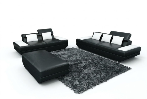 Ensemble de canapés Canapé en cuir 3+2 Canapé rembourré Canapé Ensemble de sofa Ensemble Tabouret Canapés - 2719A