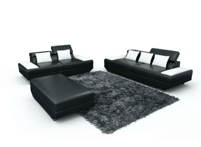 Ensemble de canapés Canapé en cuir 3+2 Canapé rembourré Canapé Ensemble de sofa Ensemble Tabouret Canapés - 2719A
