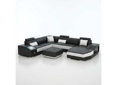 Paysage vivant Canapé d'angle Canapé en cuir Canapé Sofa Canapé Rembourrage Siège Suite d'angle nouveau