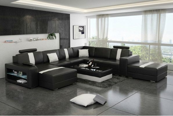 Canapé en cuir Canapé d'angle Canapé Canapé Design Siège Rembourrage Suite Paysage vivant