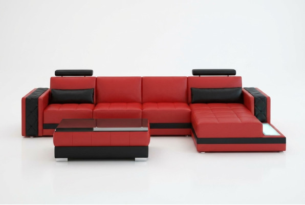 Canapé d'angle Canapé en cuir Grand canapé en U XXL Paysage vivant Canapé Sofa Suite neuf H2211B