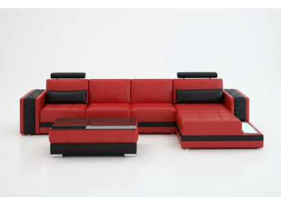 Canapé d'angle Canapé en cuir Grand canapé en U XXL Paysage vivant Canapé Sofa Suite neuf H2211B