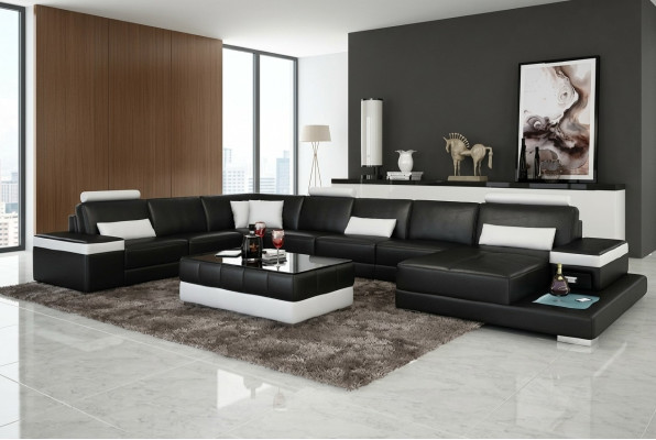 Conception canapé XXL en cuir "Comfort Premium" avec simili cuir de haute qualité.