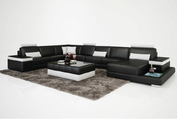 Conception canapé XXL en cuir "Comfort Premium" avec simili cuir de haute qualité.