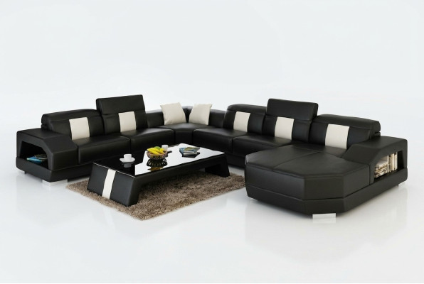 Paysage de vie Canapé Rembourrage Ensemble d'angle Canapé en cuir de designer