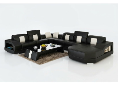 Paysage de vie Canapé Rembourrage Ensemble d'angle Canapé en cuir de designer