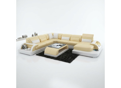 Paysage de vie Canapé Rembourrage Coin Suite Canapé en cuir design Grand canapé Canapés