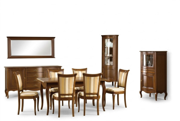 Ensemble de salle à manger classique Ensemble de chambres à coucher Commode Table Chaises Vitrine Ensemble de salon Italie neuf