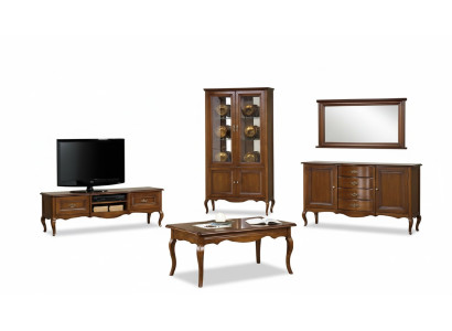 Set de salon Vitrine Meuble télé Table basse Commode Mobilier de style italien classique