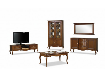 Set de salon Vitrine Meuble télé Table basse Commode Mobilier de style italien classique