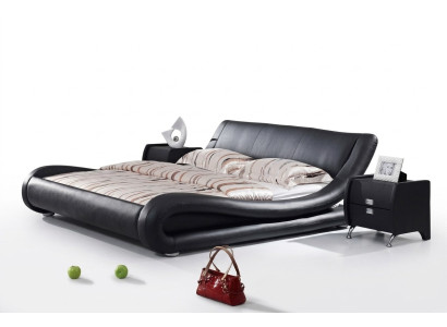 Lit double XXL en cuir Lit Chambres Lits Cuir Rembourrage Mariage Designer neuf
