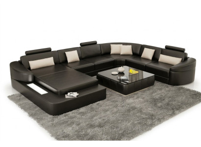 Paysage de vie Canapé Rembourrage Suite d'angle Canapé en cuir design Grand canapé Calice