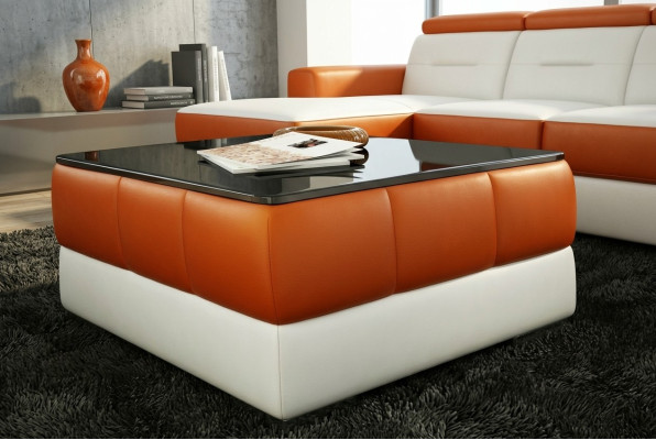 Table basse design Rembourrage Table en cuir Verres Tables en verre #SBA1A