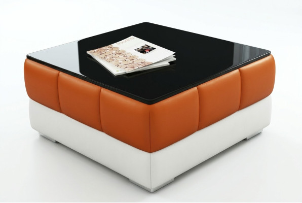 Table basse design Rembourrage Table en cuir Verres Tables en verre #SBA1A