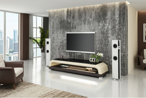 Meuble TV Bahut TV Cuir Vitrine Table Télévision Armoire Table Designer 6108