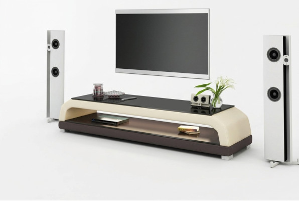 Meuble TV Bahut TV Cuir Vitrine Table Télévision Armoire Table Designer 6108