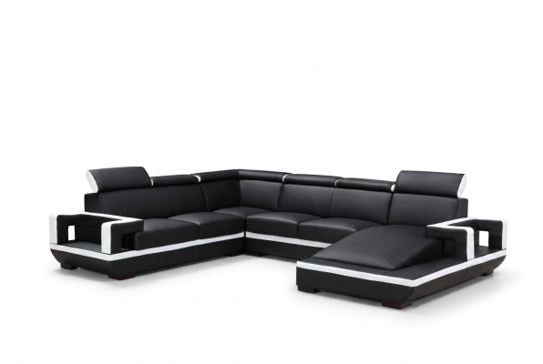 Paysage de vie Canapé Rembourrage Coin Suite Canapé Designer en Cuir Grand Canapé nouveau 5102