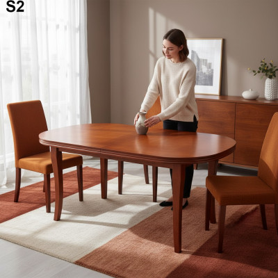 Table Table à manger Table en bois Table de conférence XXL Table de conférence S2 80X140cm Extensible 80X180cm