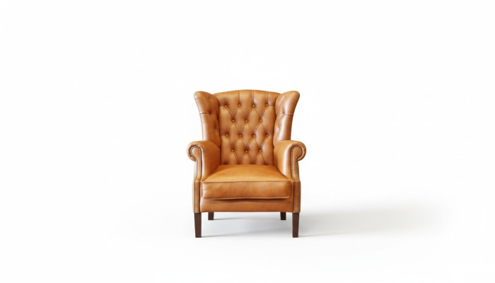Chesterfield fauteuil à oreilles fauteuil rembourré télé bureau canapé 100% cuir véritable