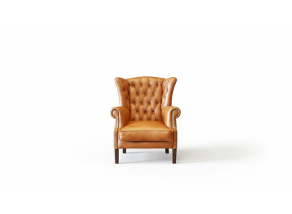 Chesterfield fauteuil à oreilles fauteuil rembourré télé bureau canapé 100% cuir véritable