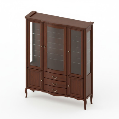 Grand armoire en bois massif Rustique Classique Armoire vitrine PR-W3