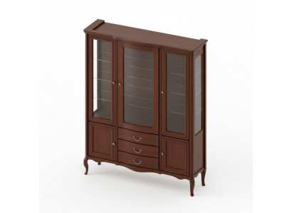 Grand armoire en bois massif Rustique Classique Armoire vitrine PR-W3