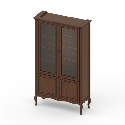 Armoire Classique Vitrine Armoire en bois massif Bois véritable - Modèle PR-W2