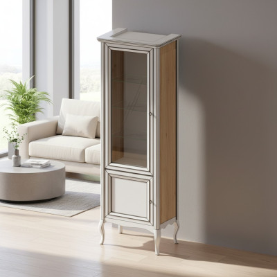 Armoire en bois massif en bois véritable Modèle de vitrine classique PR-W 1-2
