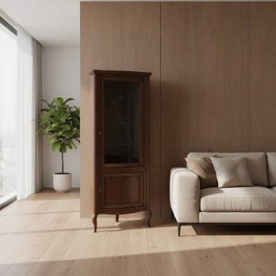 Armoire d'angle Armoire en bois massif Armoire en bois Classique Vitrine vitrine - PR-W-N
