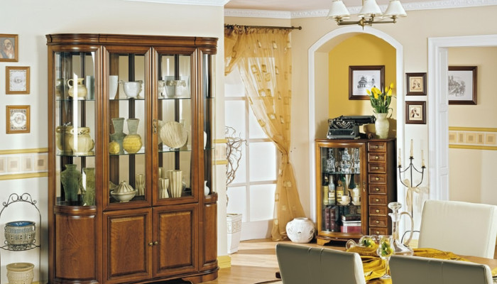 Vitrine classique, commode, vitrines, coffre de 2 tiroirs, 2 vitrines, terrain Landhof Royal Zefir 2