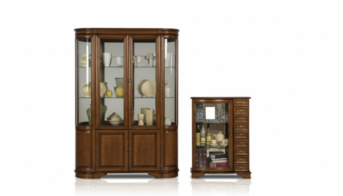 Vitrine classique, commode, vitrines, coffre de 2 tiroirs, 2 vitrines, terrain Landhof Royal Zefir 2