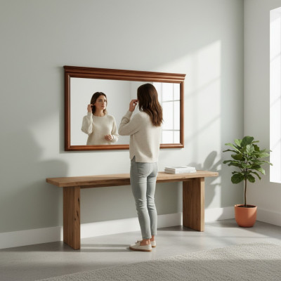 Miroir Cadre en bois Grand miroir mural Miroir de designer classique - Modèle Z-L1