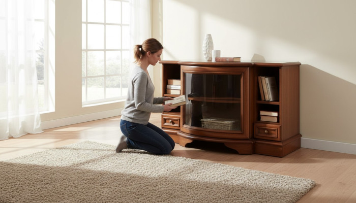 Classique r Unterschank TV-cabinet Meuble de télévision Armoire TV Armoire Commode Maison de campagne Meuble TV Z-TV-Cabinet