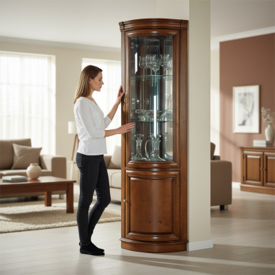 Vitrine d'exposition classique armoire rustique armoire vitrée vitrines Z-WN