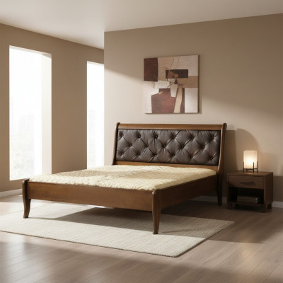Lit classique Lit à deux places Lit double Lit en bois Lit de campagne Modèle N-Bed T