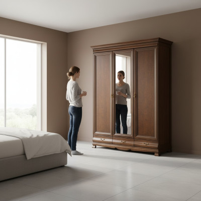 Armoires de cuisine classiques Unité murale de garde-robe Armoire en bois - Modèle N-3D