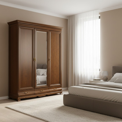 Armoires de cuisine classiques Unité murale de garde-robe Armoire en bois - Modèle N-3D