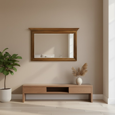 Classic r Grand Miroir Miroir mural Miroir suspendu Cadre en bois Portemanteau N-L2