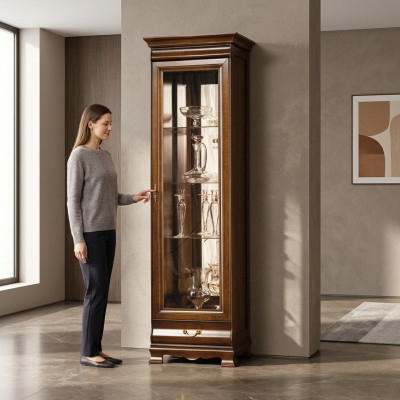 Vitrine classique vitrine armoire vitrine penderie unité murale - Modèle N-W1-2