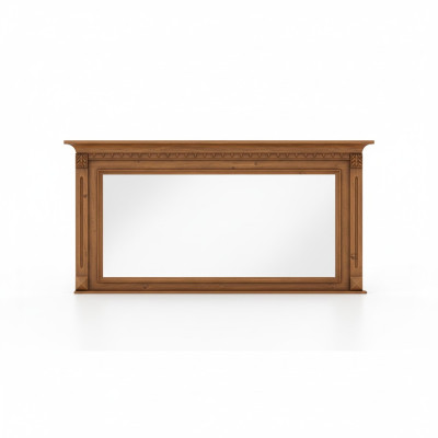 Miroir mural de designer classique avec cadre en bois véritable de style colonial.