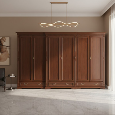 Armoires classiques Armoire murale Armoire en bois massif de style colonial O6D.
