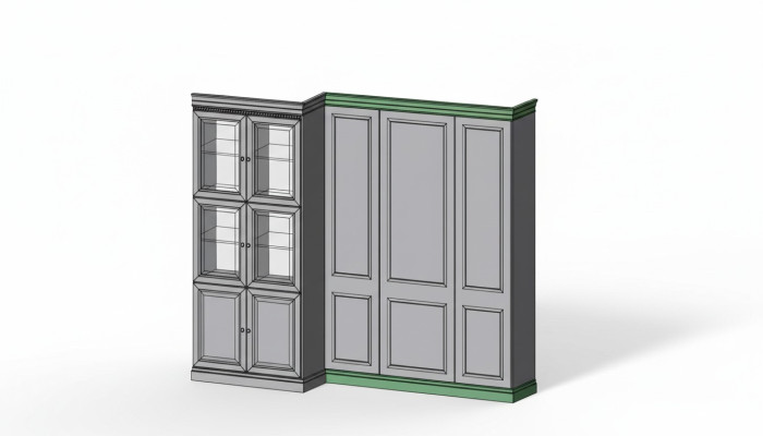 Bande de finition classique pour le panneau, ensemble L, R Élément pour le système de garde-robe BA-26
