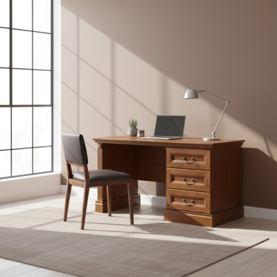 Classique Bureau Mobilier de bureau Table Bureau Chef Bureaux en bois massif BA-Sc