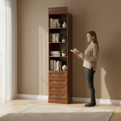 Armoire de rangement classique Armoire Étagère Bibliothèque Vitrine - Modèle BA-6