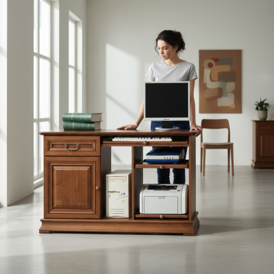 Bureau de bureau classique Mobilier de bureau Table de bureau Bureaux de chef Bois véritable SE-S3
