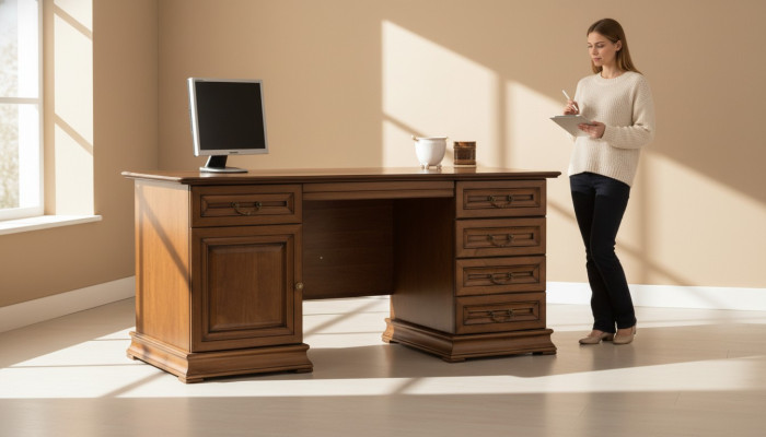 Meuble de bureau classique, bureau de direction en bois massif - SE-S