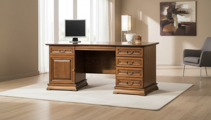 Meuble de bureau classique, bureau de direction en bois massif - SE-S