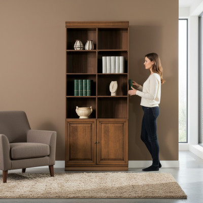 Classique Armoire Bibliothèque Étagère Vitrine Vitrine Modèle SE-3