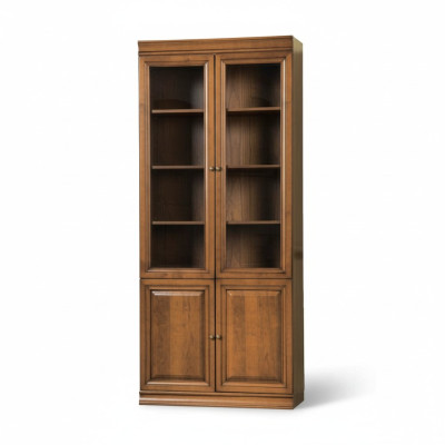 Classique Armoire Bibliothèque Étagère Vitrine Vitrine en Verre